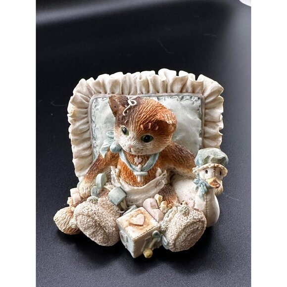 Vtg 1995 1990s Calico Kittens figurine Hello Little One Enesco Baby - Picture 2 of 13